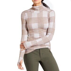 Athleta Remarkawool Plaid Turtleneck Size M